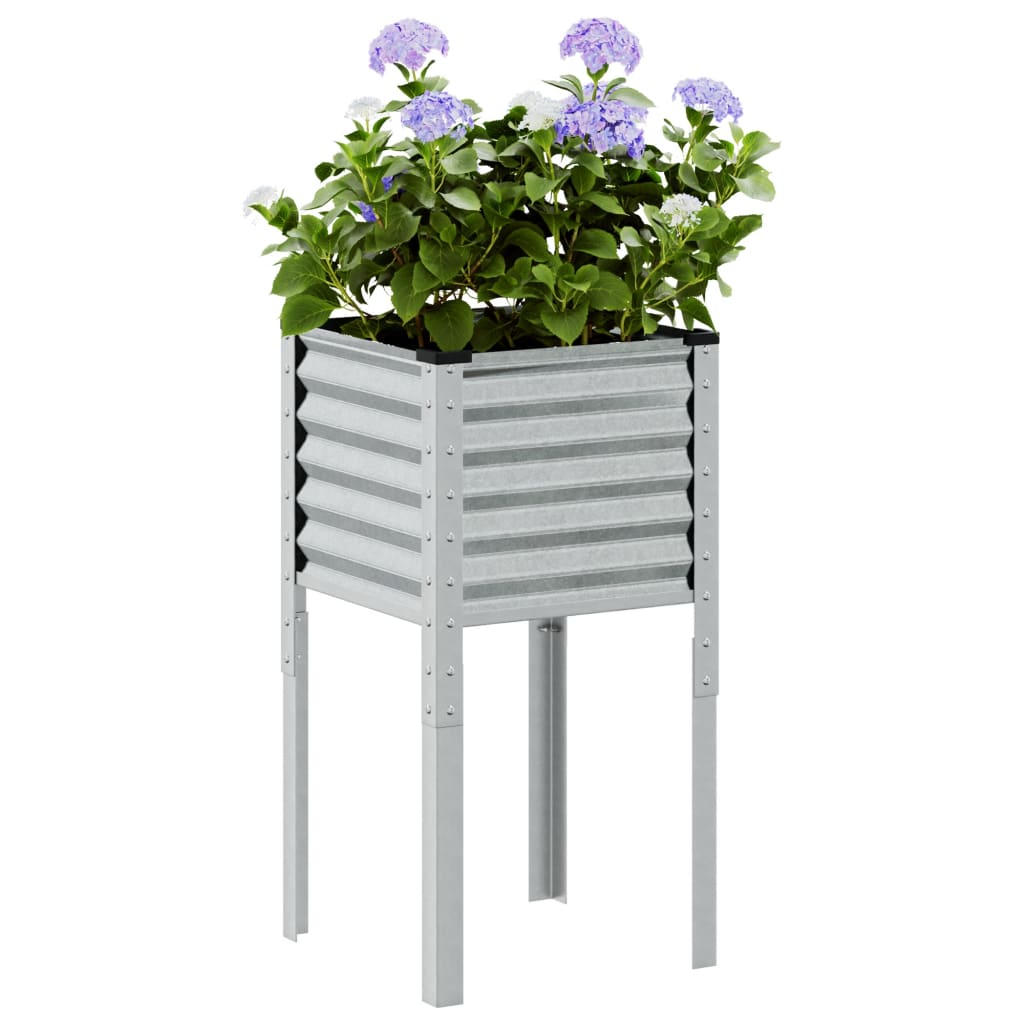 Fioriera da giardino 45x45x88 cm in acciaio zincato - homemem39