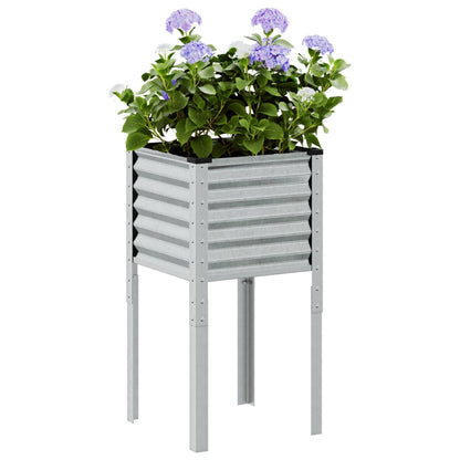 Fioriera da giardino 45x45x88 cm in acciaio zincato - homemem39