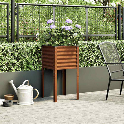 Fioriera da giardino 45x45x88 cm in acciaio corten | homemem39