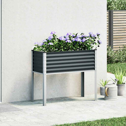 Fioriera da giardino antracite 100x45x90 cm in acciaio - homemem39