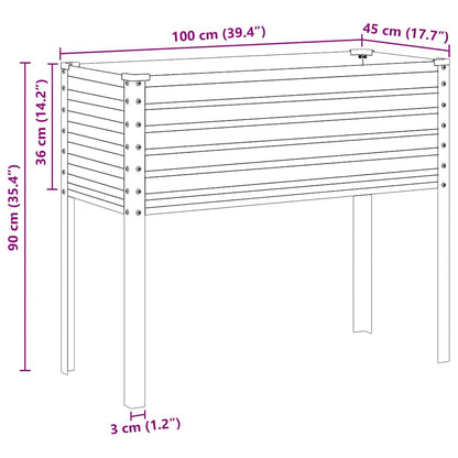 Fioriera da giardino antracite 100x45x90 cm in acciaio - homemem39