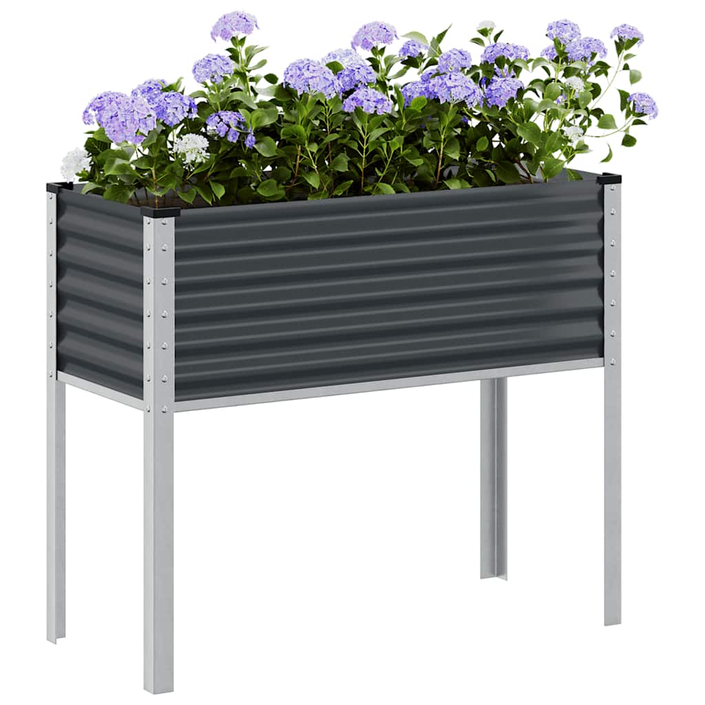 Fioriera da giardino antracite 100x45x90 cm in acciaio - homemem39