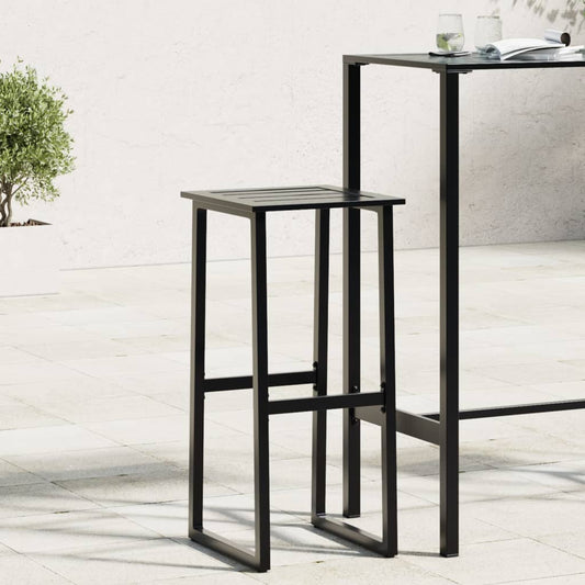 Sgabelli da Bar 2pz Neri 38x38x80 cm Acciaio Verniciato Polvere | homemem39