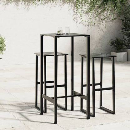 Tavolo da Bar Nero 50x50x110 cm in Acciaio Verniciato a Polvere | homemem39
