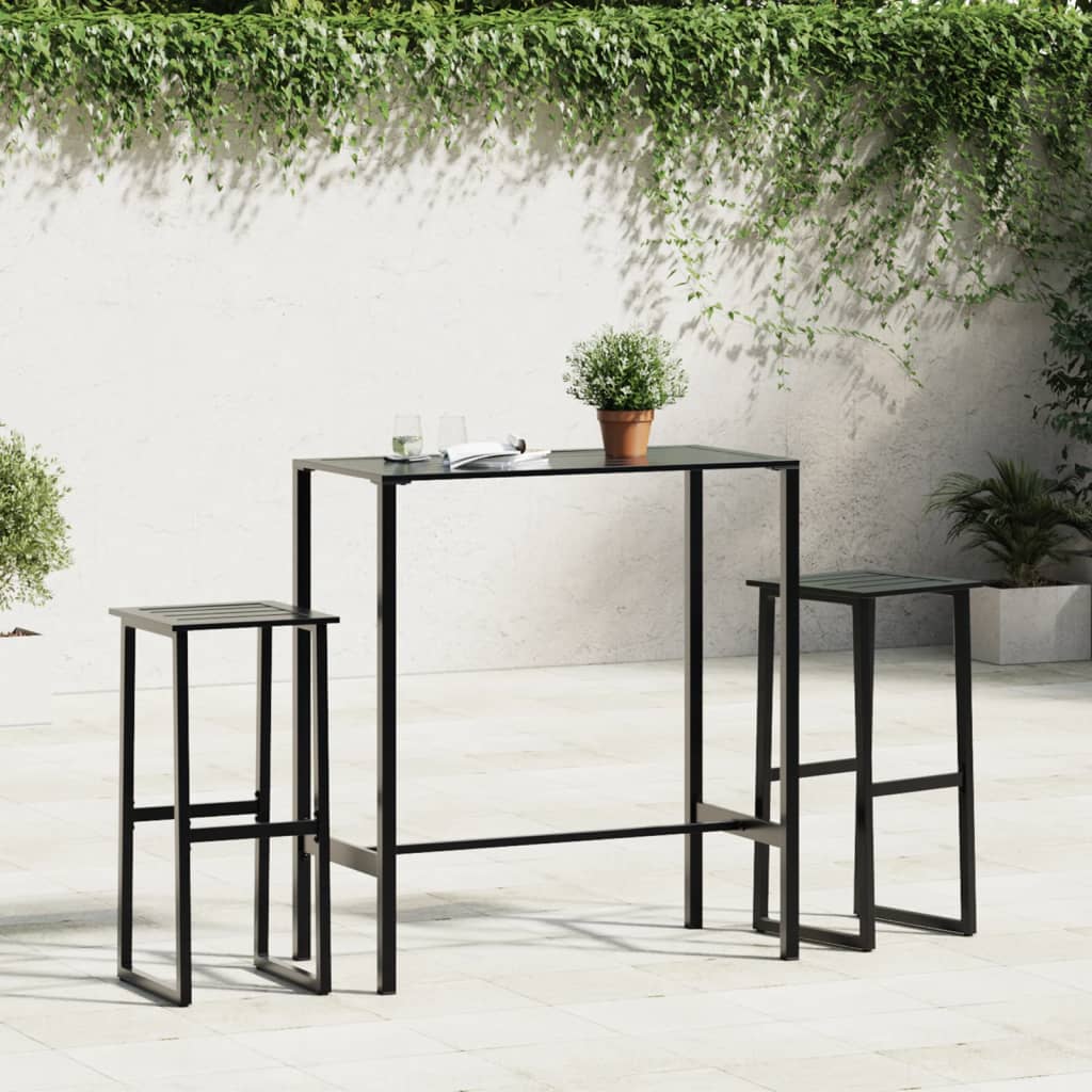 Tavolo da Bar Nero 100x50x110cm in Acciaio Verniciato a Polvere | homemem39
