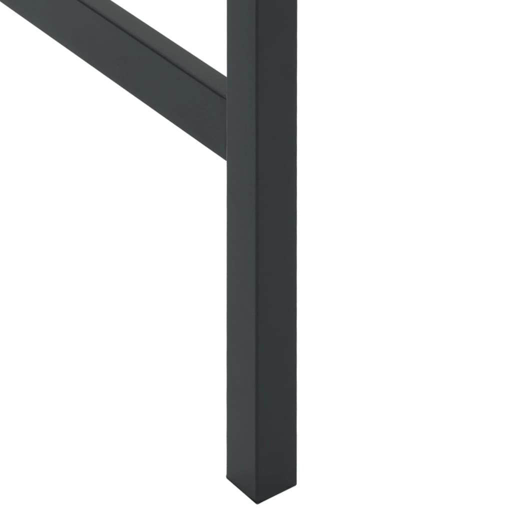 Tavolo da Bar Nero 100x50x110cm in Acciaio Verniciato a Polvere | homemem39