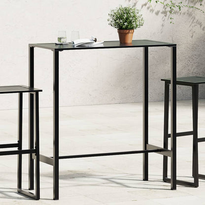 Tavolo da Bar Nero 100x50x110cm in Acciaio Verniciato a Polvere | homemem39