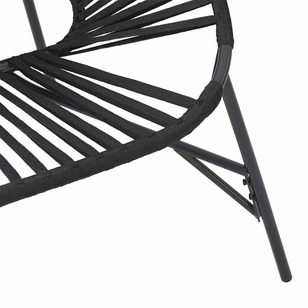 Sedia da Uovo da Giardino in Polyrattan Nero - homemem39