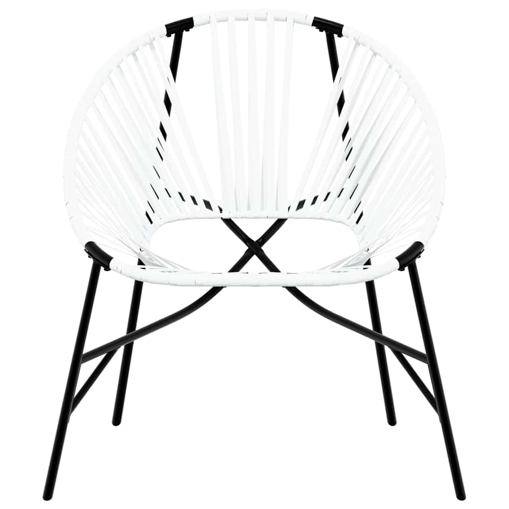 Sedia da Uovo da Giardino in Polyrattan Nero e Bianco