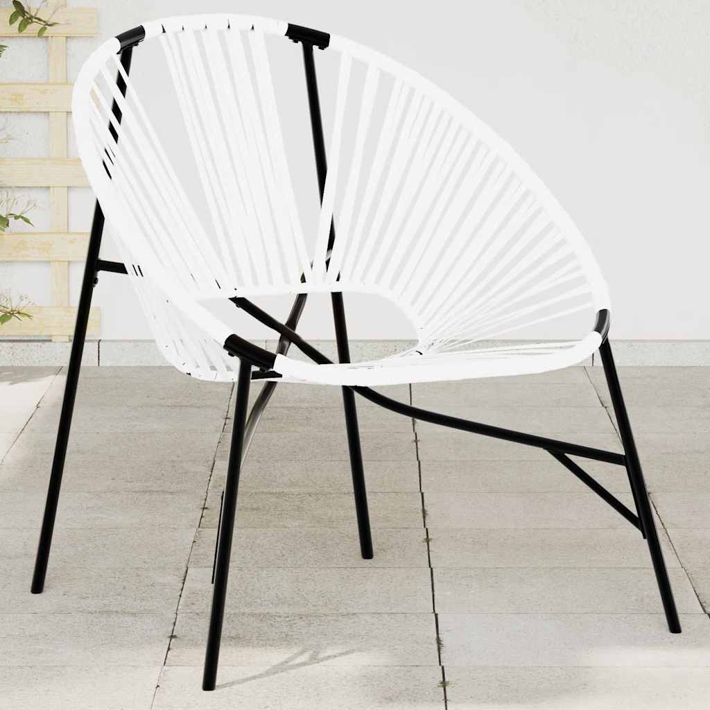 Sedia da Uovo da Giardino in Polyrattan Nero e Bianco