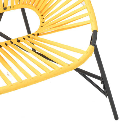 Sedia da Uovo da Giardino in Polyrattan Nero e Giallo