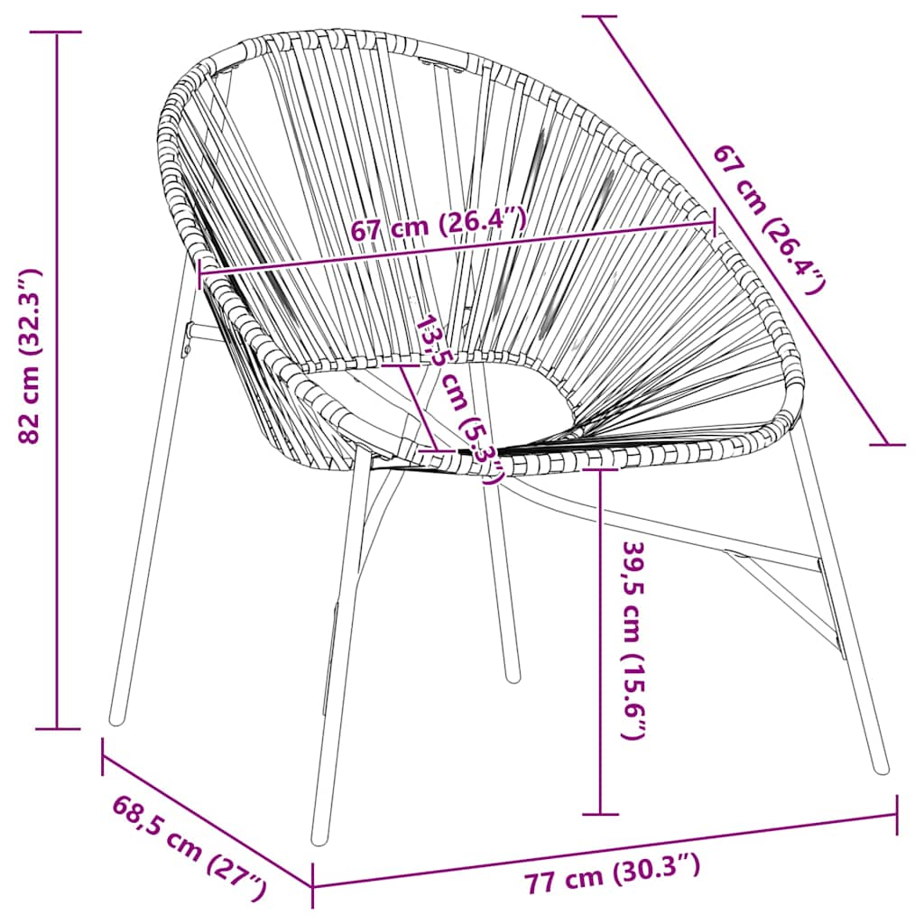 Sedia da Giardino a Uovo in Polyrattan Nero e Arancione - homemem39