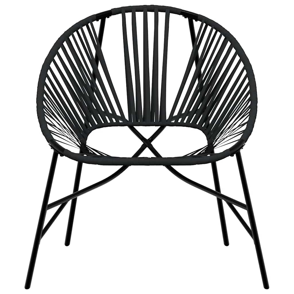 Set di Sedie da Giardino 3 pz in Polyrattan Nero - homemem39