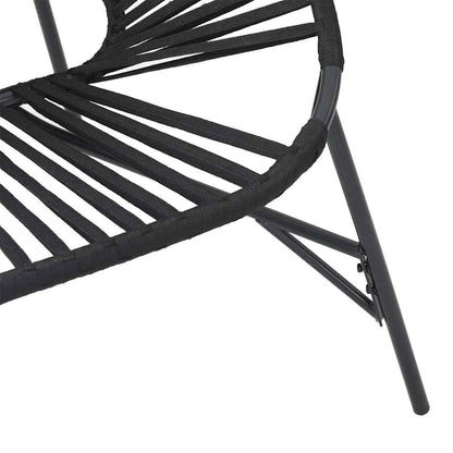 Set di Sedie da Giardino 3 pz in Polyrattan Nero