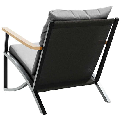Sedie da Giardino con Cuscini 2pz Nere in Acciaio