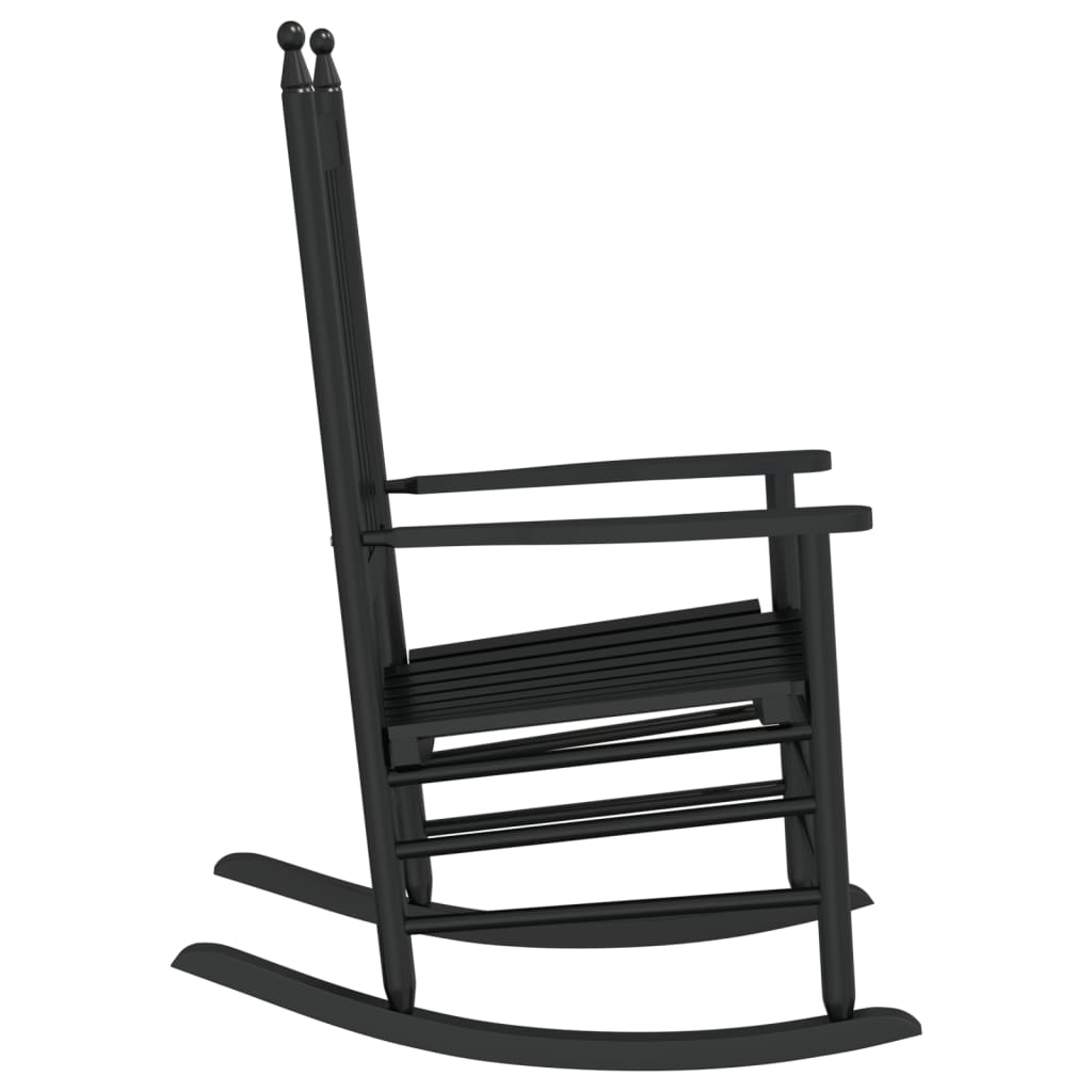 Sedie a Dondolo Sedute Curve 2 pz Nere Legno Massello Pioppo | homemem39