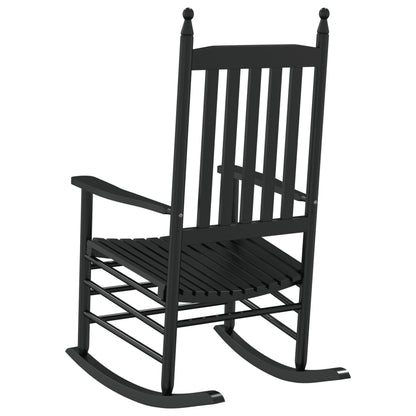 Sedie a Dondolo Sedute Curve 2 pz Nere Legno Massello Pioppo | homemem39