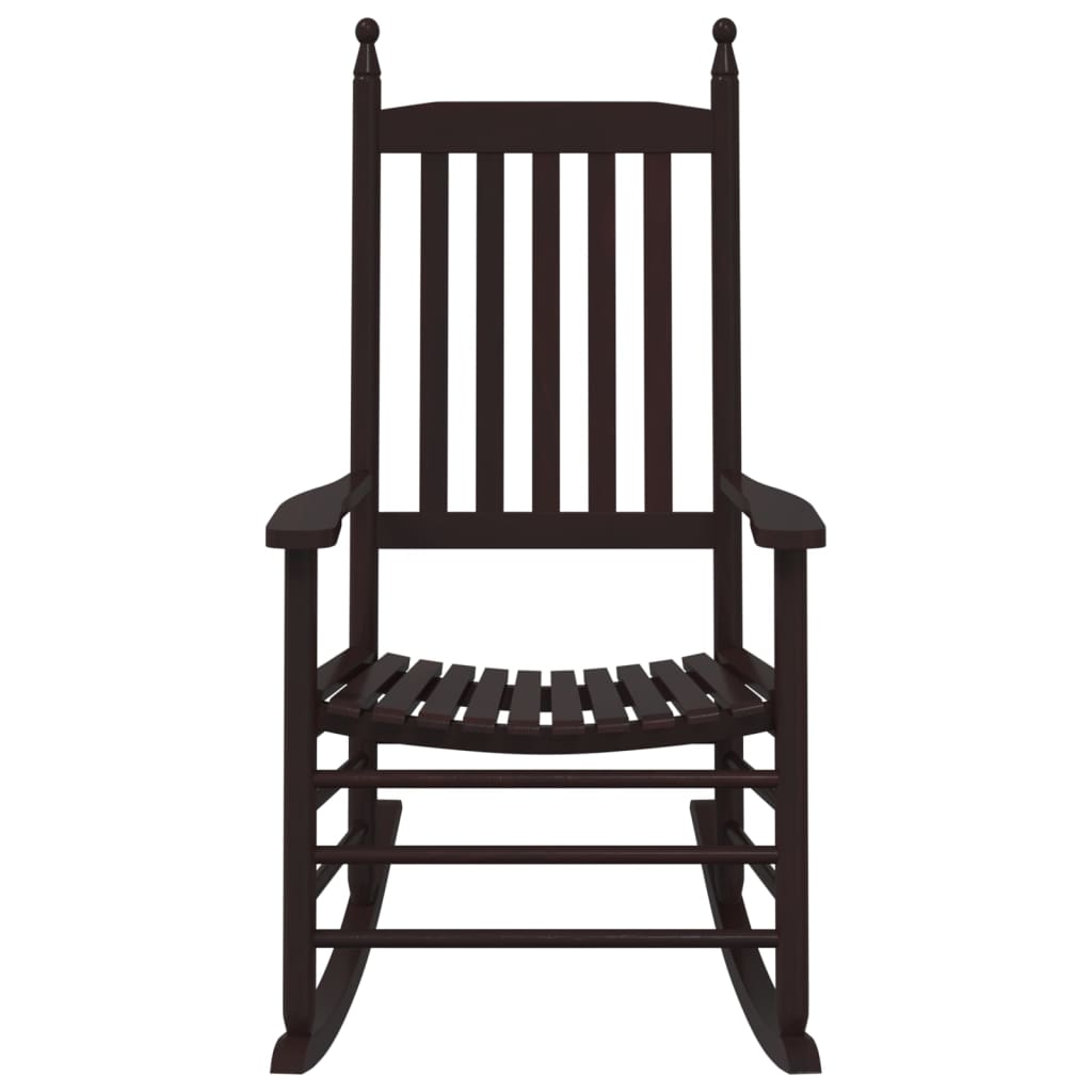 Sedie a Dondolo Sedute Curve 2 pz Marroni Legno Massello Pioppo | homemem39