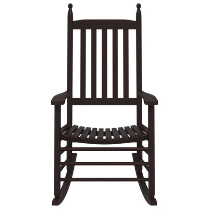 Sedie a Dondolo Sedute Curve 2 pz Marroni Legno Massello Pioppo | homemem39