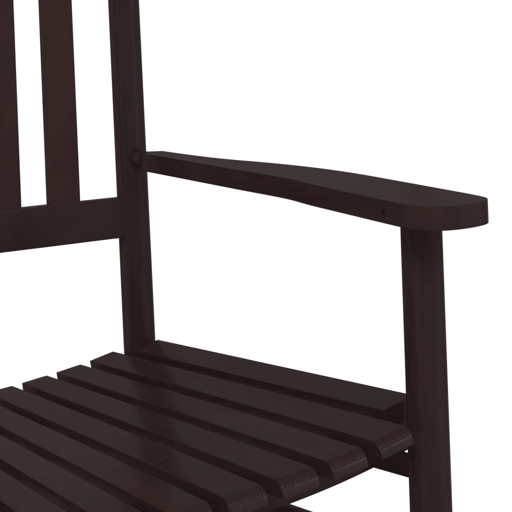Sedie a Dondolo Sedute Curve 2 pz Marroni Legno Massello Pioppo | homemem39