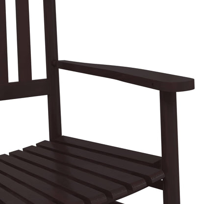 Sedie a Dondolo Sedute Curve 2 pz Marroni Legno Massello Pioppo | homemem39