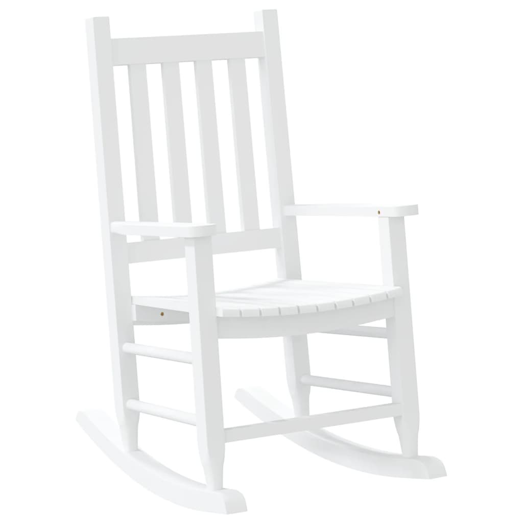 Sedie a Dondolo per Bambini 2 pz Bianche Legno Massello Pioppo | homemem39