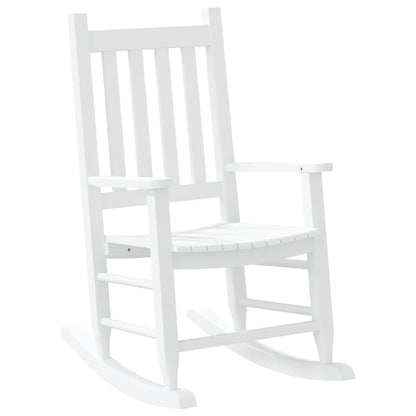 Sedie a Dondolo per Bambini 2 pz Bianche Legno Massello Pioppo | homemem39