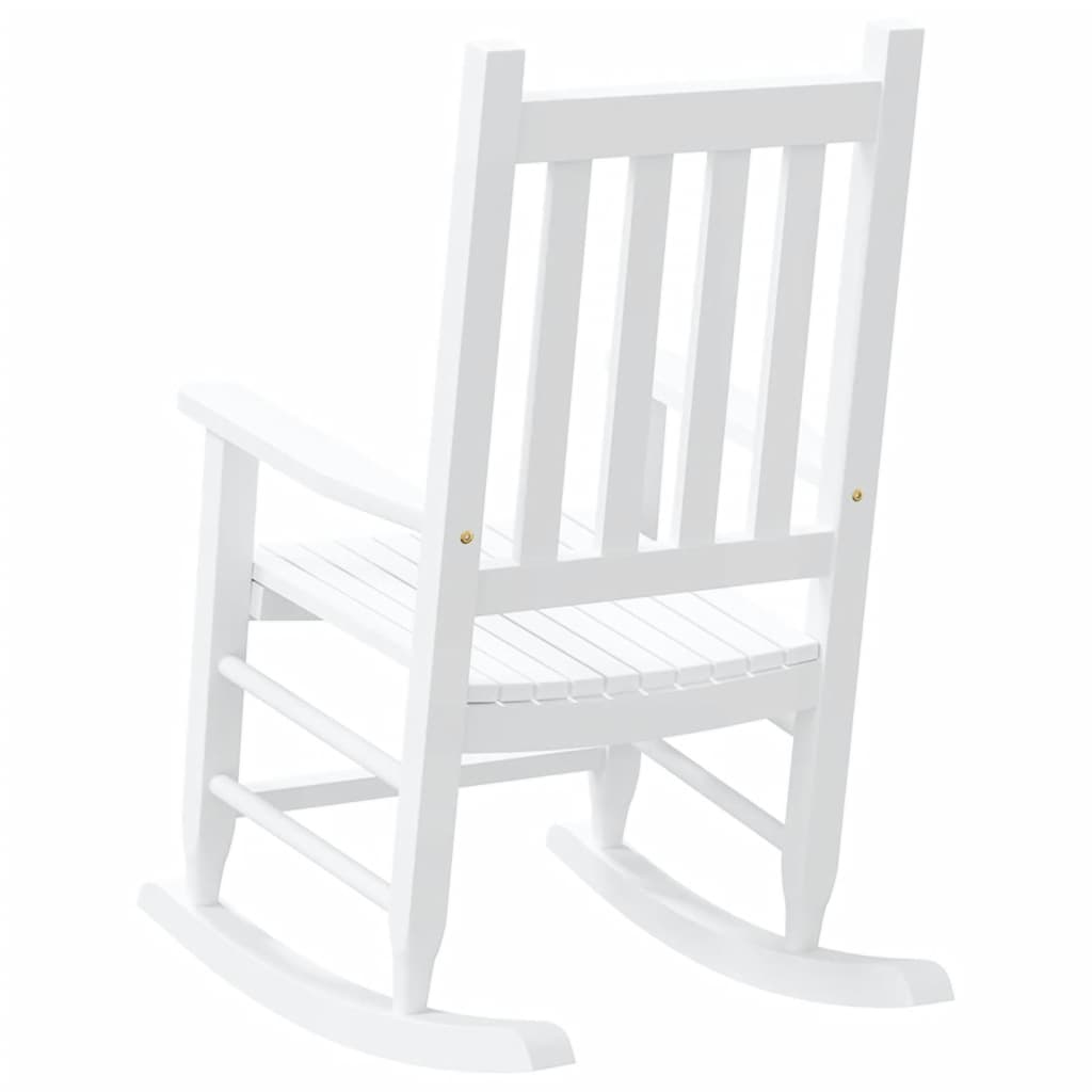 Sedie a Dondolo per Bambini 2 pz Bianche Legno Massello Pioppo | homemem39