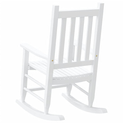 Sedie a Dondolo per Bambini 2 pz Bianche Legno Massello Pioppo | homemem39