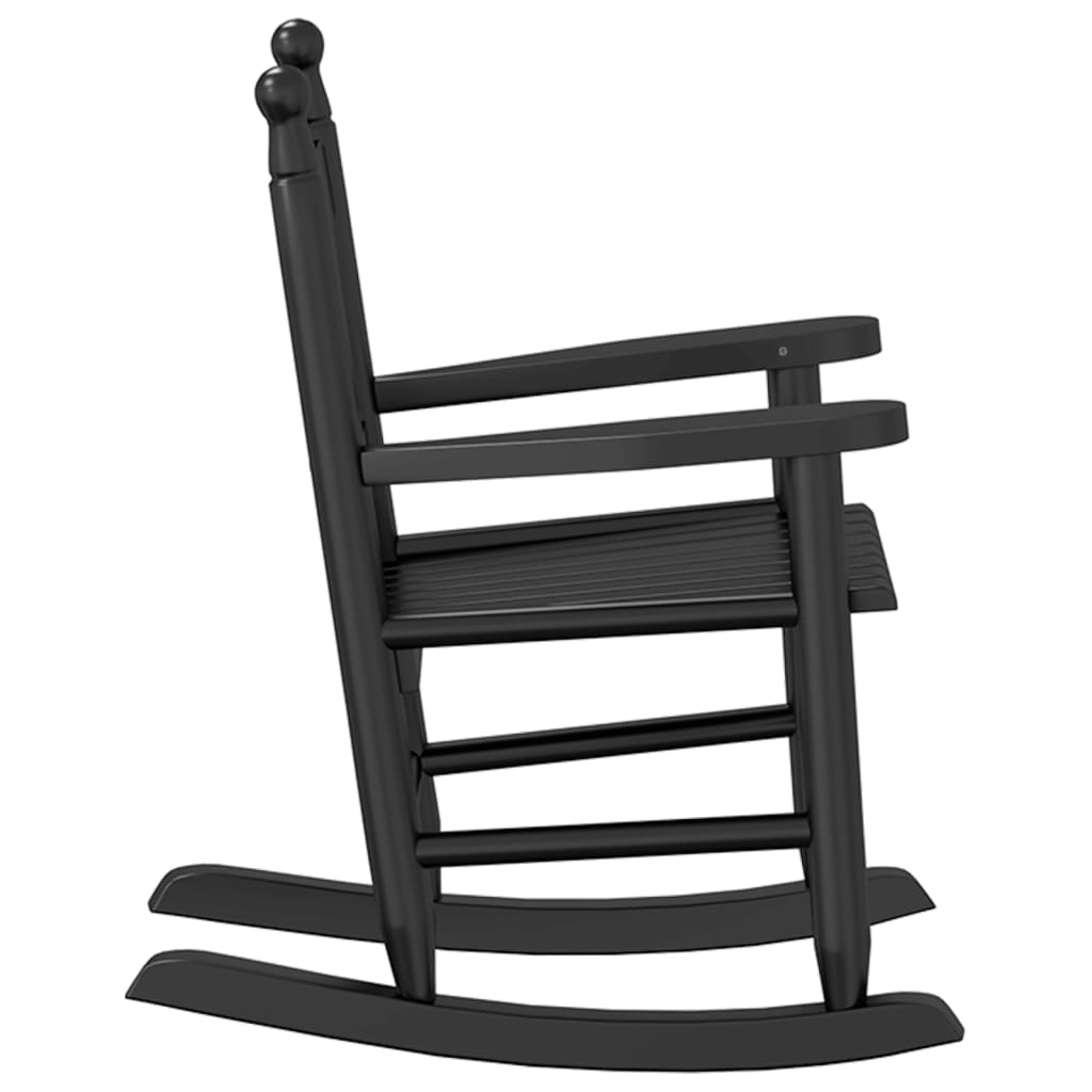 Sedie a Dondolo per Bambini 2 pz Nere Legno Massello di Pioppo | homemem39