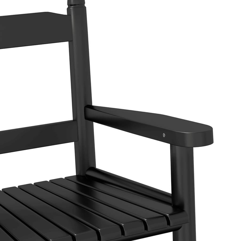 Sedie a Dondolo per Bambini 2 pz Nere Legno Massello di Pioppo | homemem39