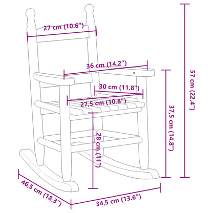 Sedie a Dondolo per Bambini 2 pz Nere Legno Massello di Pioppo | homemem39