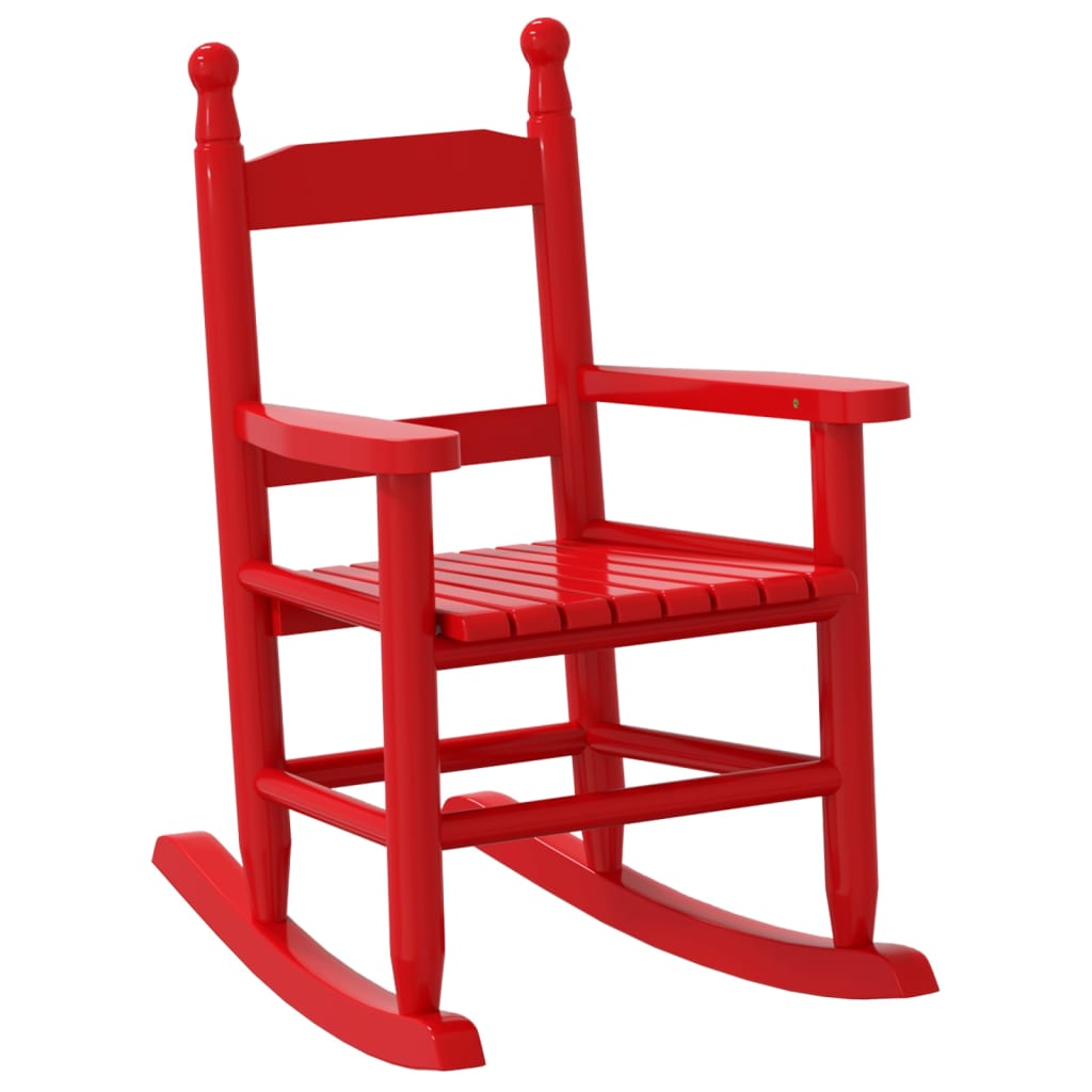 Sedie a Dondolo per Bambini 2 pz Rosse Legno Massello di Pioppo | homemem39