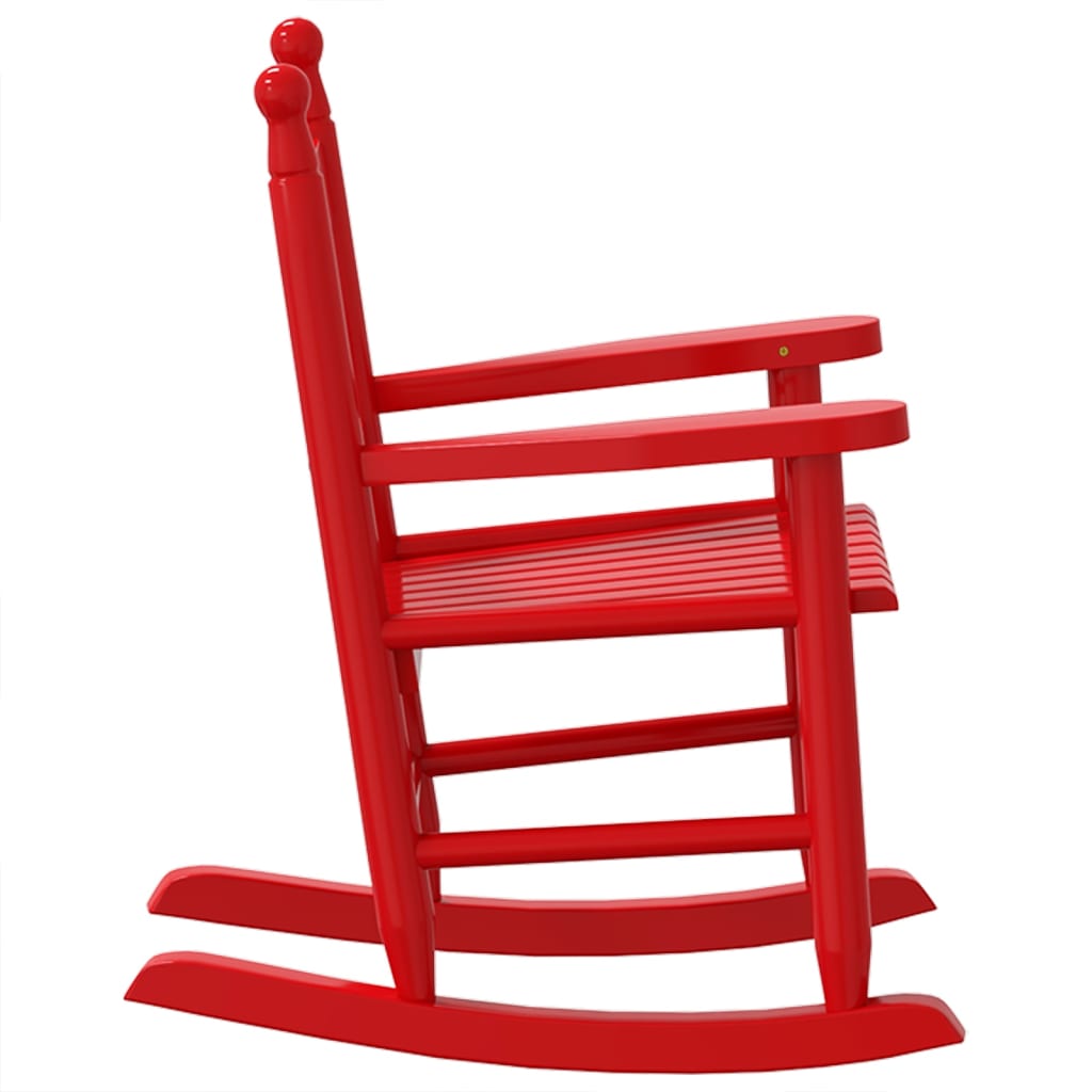 Sedie a Dondolo per Bambini 2 pz Rosse Legno Massello di Pioppo | homemem39