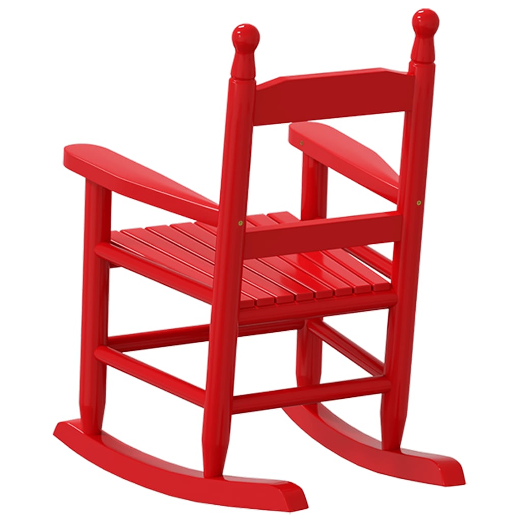 Sedie a Dondolo per Bambini 2 pz Rosse Legno Massello di Pioppo | homemem39