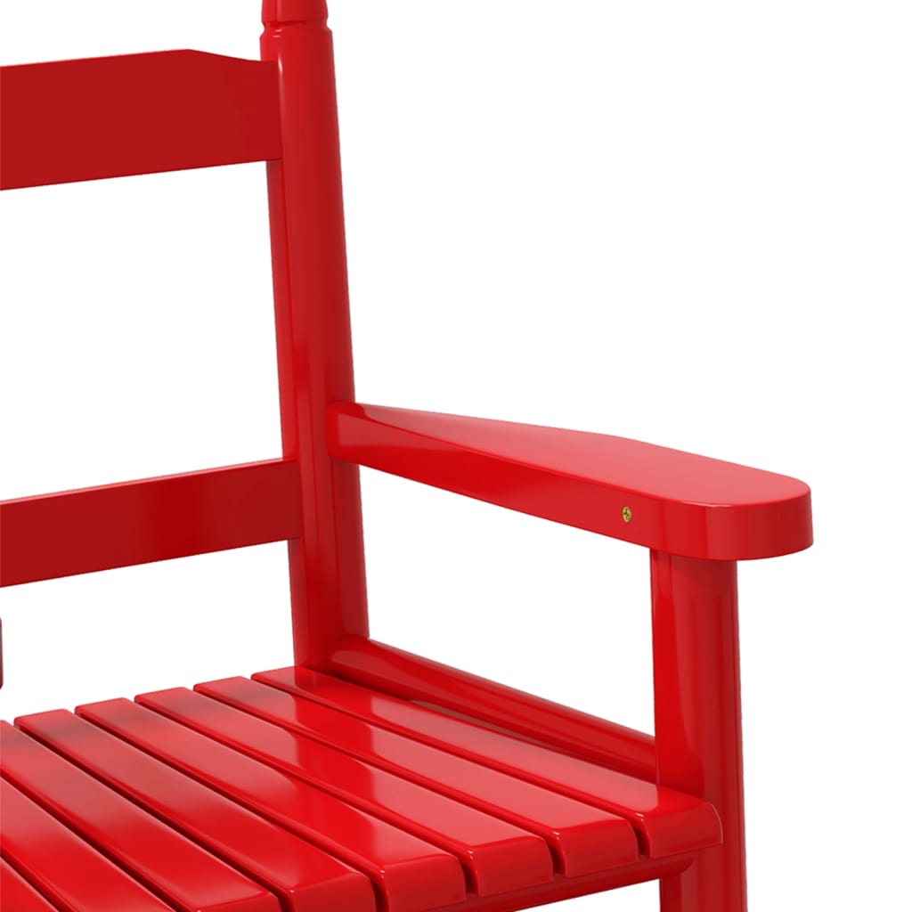 Sedie a Dondolo per Bambini 2 pz Rosse Legno Massello di Pioppo | homemem39