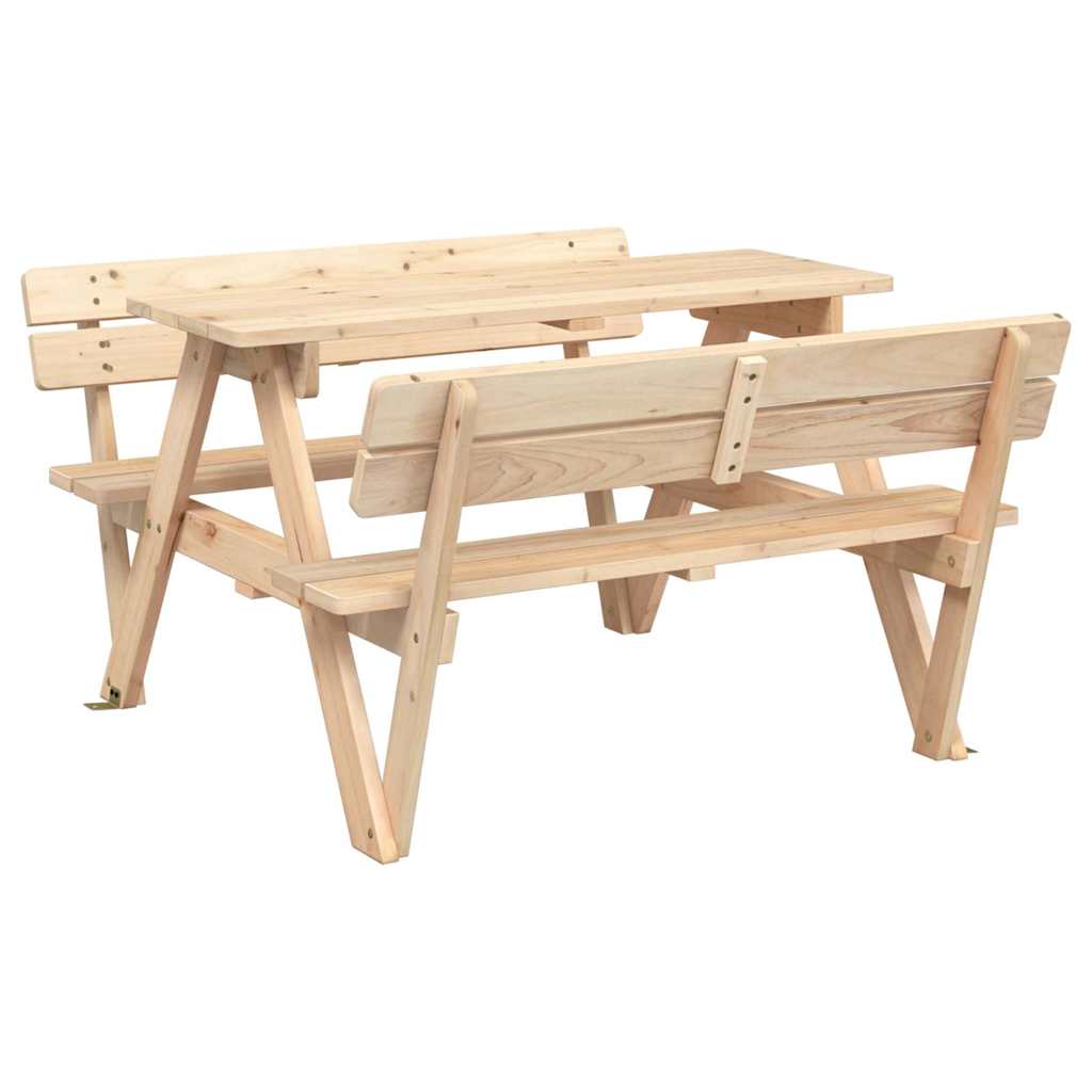 Tavolo da Picnic per 4 Bambini con Ombrellone Legno di Abete