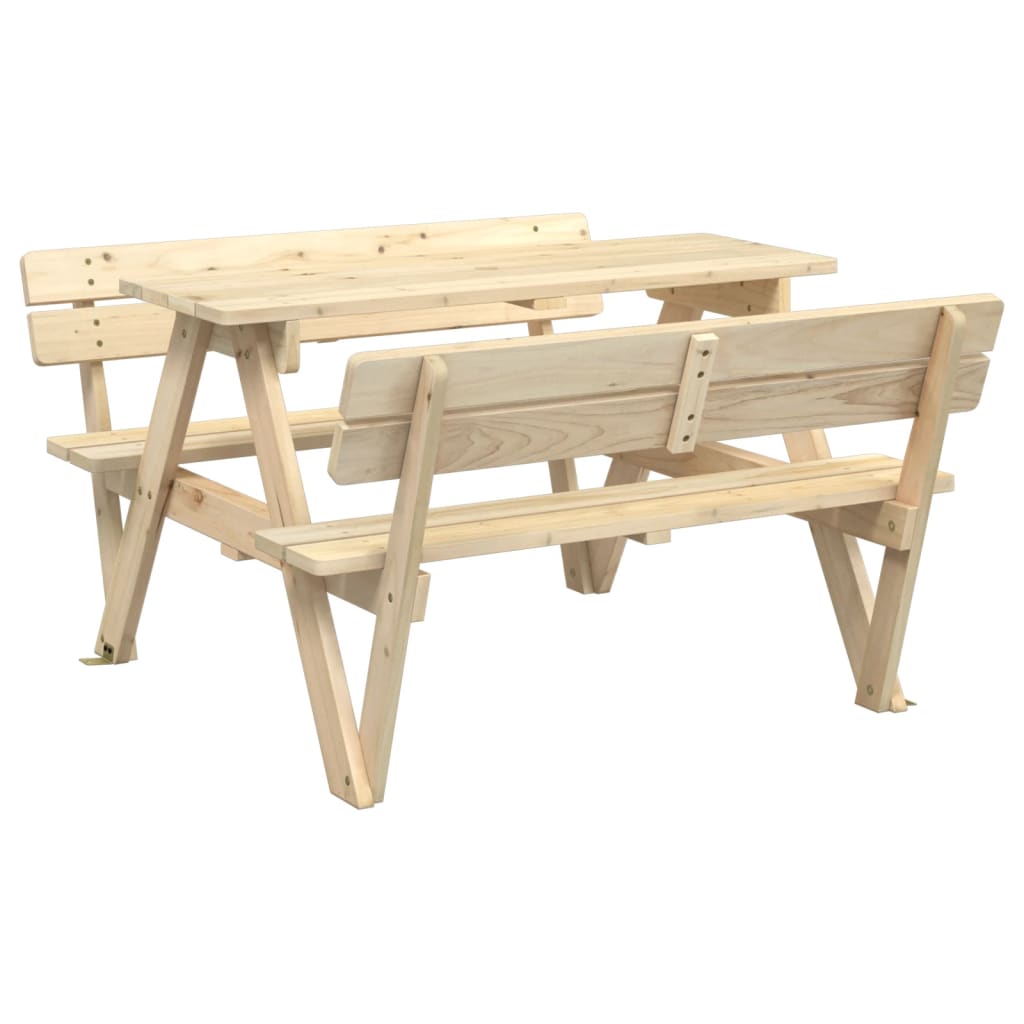 Tavolo da Picnic per 4 Bambini con Ombrellone Legno di Abete | homemem39