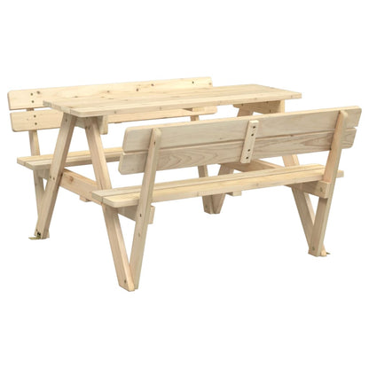 Tavolo da Picnic per 4 Bambini con Ombrellone Legno di Abete | homemem39