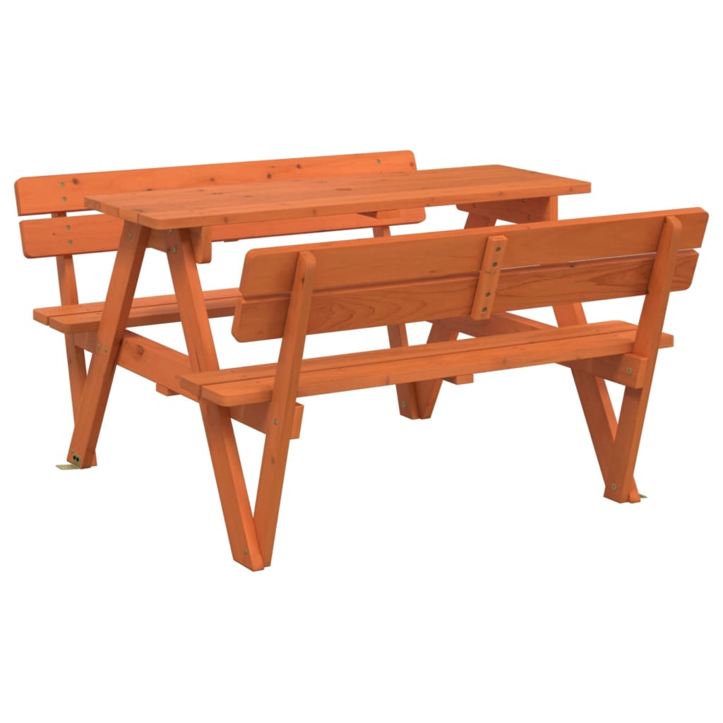 Tavolo da Picnic per 4 Bambini con Ombrellone Legno di Abete | homemem39