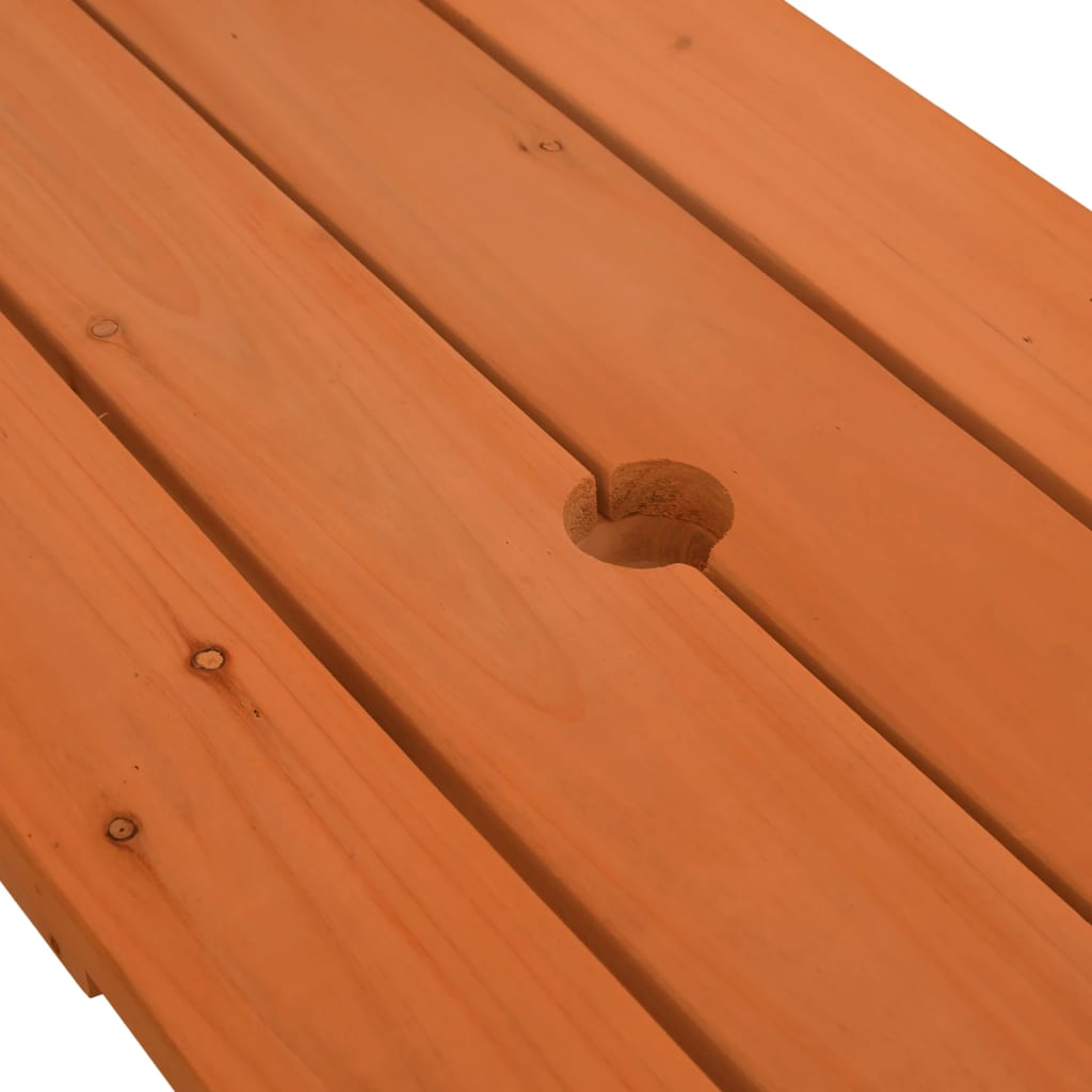 Tavolo da Picnic per 4 Bambini con Ombrellone Legno di Abete | homemem39