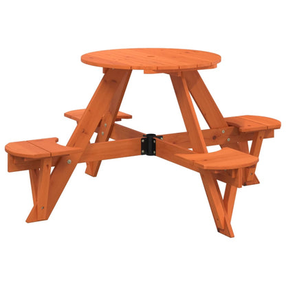 Tavolo Picnic per 4 Bambini con Ombrellone Rotondo Legno Abete | homemem39