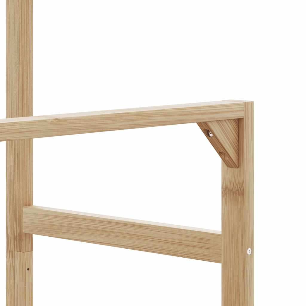 Appendiabiti con Ripiani e Ruote 90x35x155 cm in Bambù | homemem39