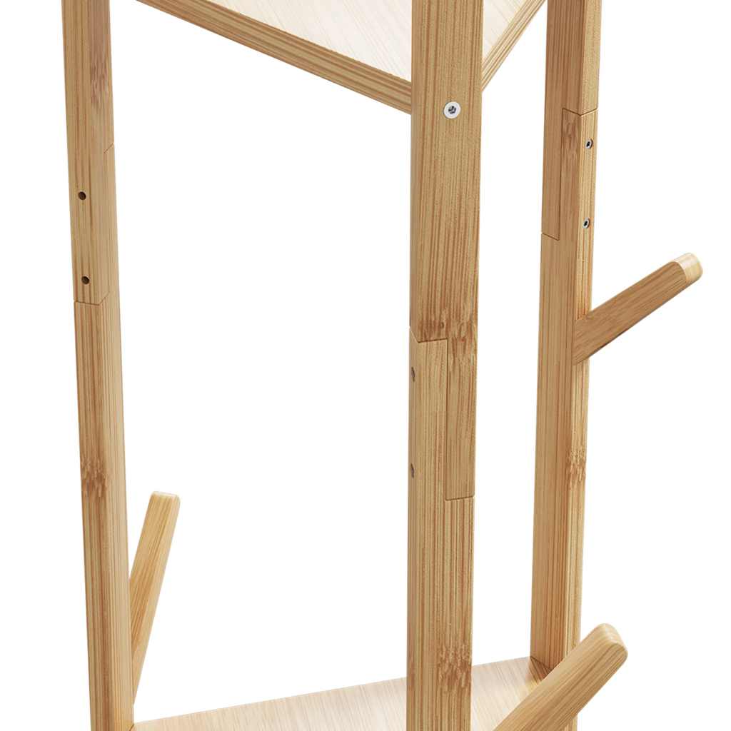 Appendiabiti con Ganci e Ripiani 39x33x166 cm in Bambù | homemem39