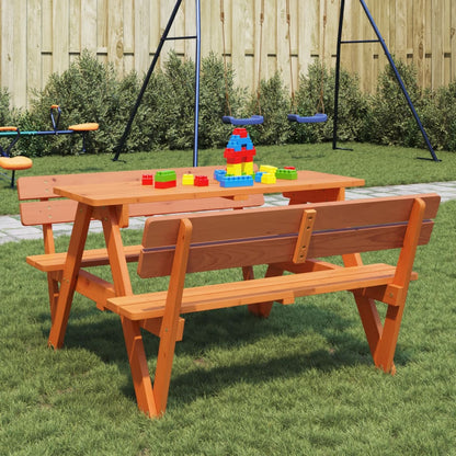 Tavolo da Picnic per 4 Bambini con Foro Ombrellone Legno Abete