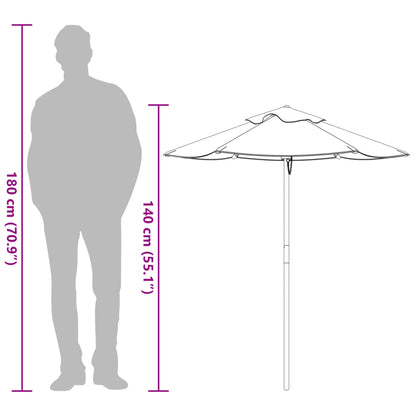 Ombrellone da Giardino per Bambini con Palo in Legno Ø120x140cm | homemem39