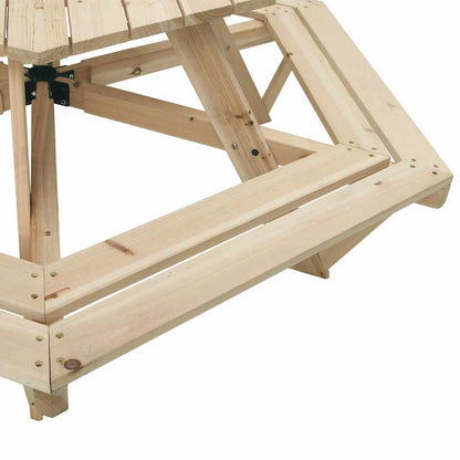 Tavolo da Picnic per 6 Bambini con Panche Esagonale Legno Abete | homemem39