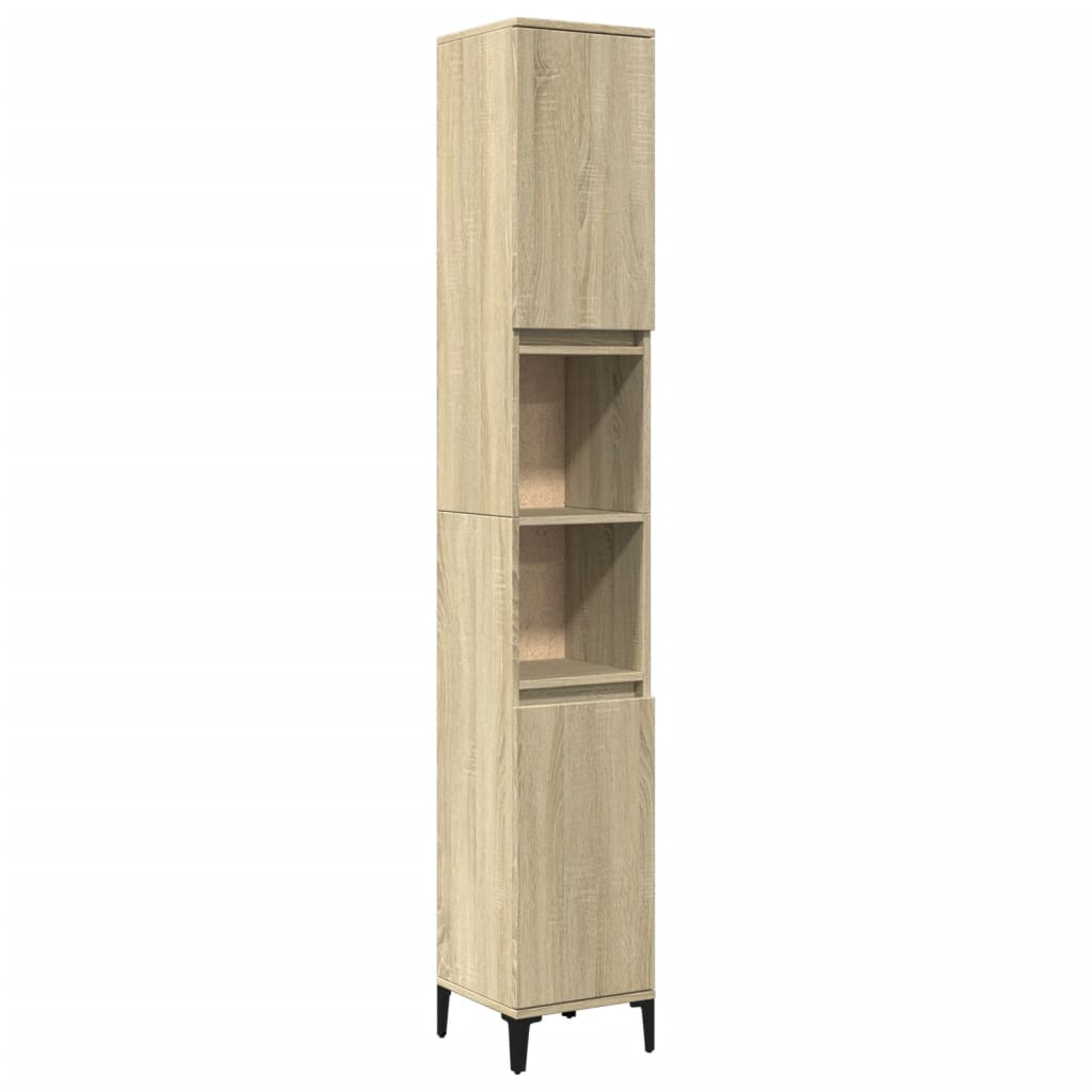 Armadietto da Bagno Rovere Sonoma 30x30x190cm Legno Multistrato | homemem39