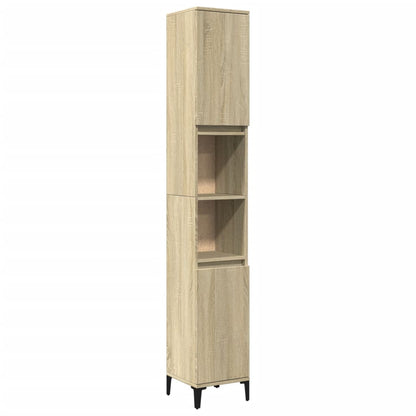 Armadietto da Bagno Rovere Sonoma 30x30x190cm Legno Multistrato | homemem39
