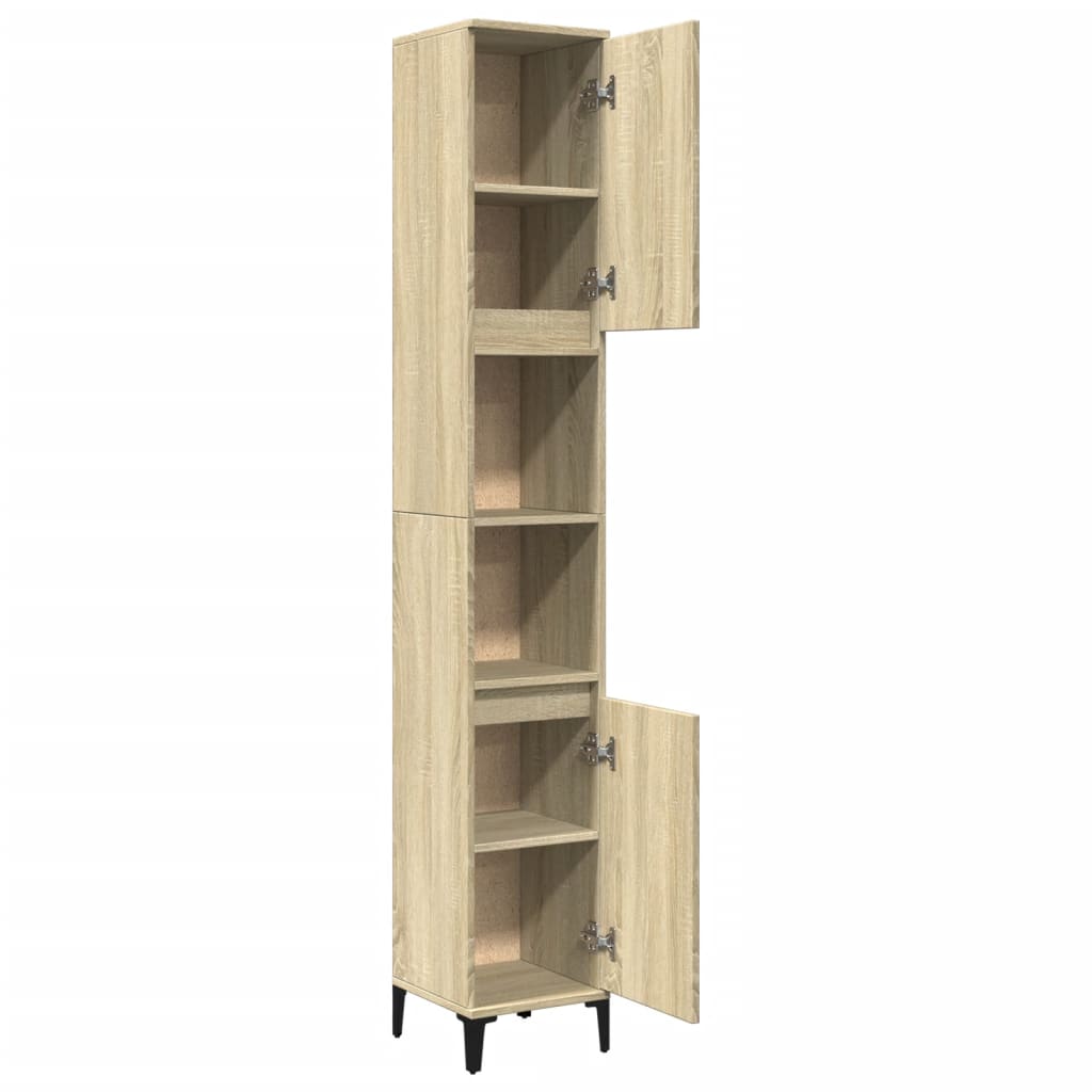 Armadietto da Bagno Rovere Sonoma 30x30x190cm Legno Multistrato | homemem39